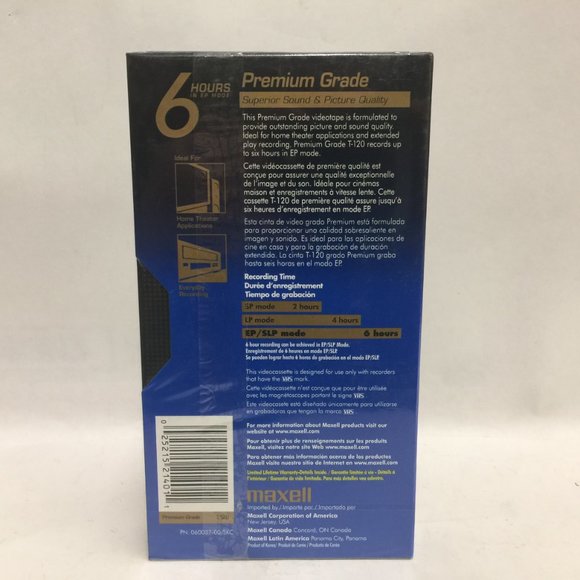 6 Maxell Videocassette Premium Grade VHS Tapes - Picture 3 of 5